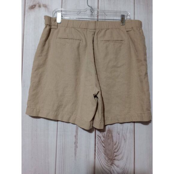 J Jill Skort Ladies Large Tan Linen‎ Blend Mini - Picture 2 of 5